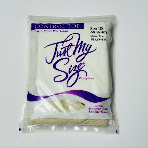 Vintage L'eggs Just My Size Control Top Panty Hose Size 3X Off White 1997 Sealed - Picture 1 of 6
